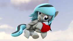 Size: 1920x1080 | Tagged: safe, artist:nightyluny, oc, oc:luny, pegasus, pony, heart, sky, solo