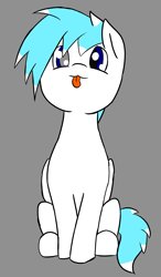 Size: 2704x4622 | Tagged: artist needed, safe, oc, oc:icy cloud, pegasus, pony, half blind, simple background, tongue out