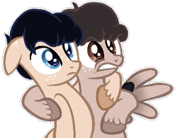 Size: 419x331 | Tagged: safe, artist:moonlightdisney5, pony, base used, dan and phil, freckles, unshorn fetlocks, youtubers