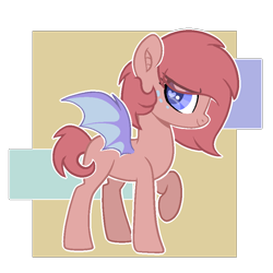 Size: 882x881 | Tagged: safe, artist:moonlightdisney5, oc, oc:peach bliss, bat pony, pony, freckles