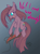 Size: 882x1200 | Tagged: safe, artist:foldeath, derpibooru import, pinkie pie, earth pony, pony, chest fluff, computer mouse, ear piercing, earring, female, gradient background, jewelry, keyboard, mare, piercing, pinkamena diane pie, sketch, solo