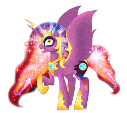 Size: 1700x1511 | Tagged: safe, artist:unoriginai, oc, oc only, oc:princess eliana, alicorn, pony, alicorn oc, ethereal mane, fangs, galaxy mane, jewelry, looking at you, magical lesbian spawn, offspring, parent:daybreaker, parent:nightmare moon, parent:princess celestia, parent:princess luna, parents:nightbreaker, parents:princest, product of incest, regalia, simple background, solo, story included, transparent background, wingding eyes