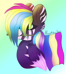 Size: 1930x2164 | Tagged: safe, oc, oc only, oc:artyanapastellia, pony, art pony, gradient background, pride, pride flag, pride month, solo