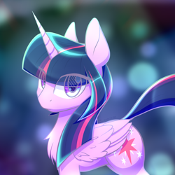 Size: 2000x2000 | Tagged: safe, artist:silshadnic, twilight sparkle, twilight sparkle (alicorn), alicorn, pony, female, looking at you, simple background, solo