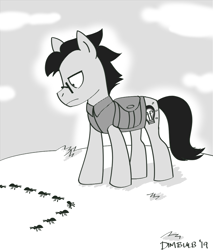 Size: 1024x1200 | Tagged: safe, artist:dimbulb, oc, oc:dimbulb, pony, monochrome, solo