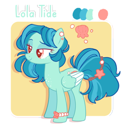 Size: 1280x1320 | Tagged: safe, artist:holidaye, pegasus, pony, female, freckles, mare, pc:lola tide, pearl, shell, solo