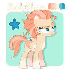 Size: 1280x1320 | Tagged: safe, artist:holidaye, oc, oc:sandy shores, pegasus, pony, female, mare, solo