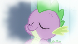 Size: 1920x1080 | Tagged: safe, screencap, spike, dragon, sparkle's seven, eyes closed, male, solo, winged spike