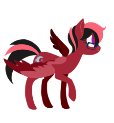 Size: 400x430 | Tagged: safe, artist:dragonfruitdarigan, oc, oc only, oc:crescent drizzle, pegasus, pony, cutie mark, female, glasses, lineless, mare, ponysona, raised hoof, simple background, solo, spread wings, transparent background, wings