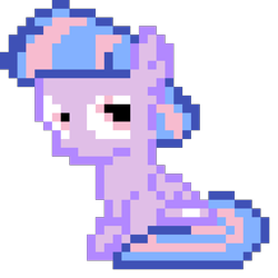 Size: 960x960 | Tagged: safe, artist:joeydr, derpibooru exclusive, wind sprint, pegasus, pony, common ground, female, filly, foal, pixel art, simple background, sitting, smiling, transparent background