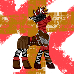 Size: 4000x4000 | Tagged: safe, artist:keshakadens, zebra, abstract background, clothes, solo