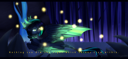 Size: 4246x1957 | Tagged: safe, artist:honeybbear, oc, oc:plasma, firefly (insect), original species, pegasus, female, horns, night, prone, solo, tree