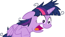 Size: 5797x3375 | Tagged: safe, artist:sketchmcreations, twilight sparkle, twilight sparkle (alicorn), alicorn, pony, a trivial pursuit, female, mare, messy mane, open mouth, raised hoof, simple background, transparent background, twilight snapple, vector