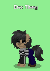 Size: 201x287 | Tagged: safe, oc, oc only, oc:emo timmy, earth pony, pony, edgy, emo, male, pony town, solo