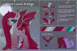 Size: 6000x3990 | Tagged: safe, artist:xsatanielx, oc, oc only, oc:enya lunar eclipse, bat, bat pony, pony, bat pony oc, cutie mark, female, long hair, rcf community, reference, shiny, solo