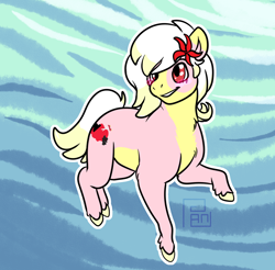 Size: 1344x1320 | Tagged: artist needed, safe, oc, oc:carmen garcía, earth pony, pony, flower, flower in hair