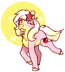 Size: 869x965 | Tagged: artist needed, safe, oc, oc:carmen garcía, earth pony, pony, flower, flower in hair