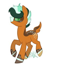 Size: 1280x1280 | Tagged: safe, artist:chelseawest, oc, oc:minty fur, deer pony, original species, male, simple background, solo, transparent background