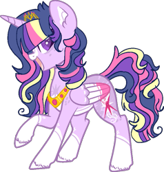Size: 735x773 | Tagged: safe, artist:dashkatortik12222222, artist:lullabyprince, twilight sparkle, twilight sparkle (alicorn), alicorn, pony, base used, beautiful, coat markings, colored hooves, colored wings, colored wingtips, crown, ear fluff, female, jewelry, leg fluff, mare, open mouth, pale belly, raised hoof, redesign, regalia, simple background, smiling, solo, transparent background, wings