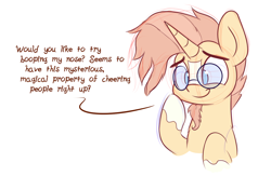 Size: 1280x837 | Tagged: safe, artist:heir-of-rick, sunburst, pony, unicorn, boop, cute, dialogue, imminent boop, male, simple background, socks (coat marking), solo, stallion, sunbetes, talking, talking to viewer, white background