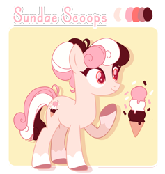 Size: 1280x1349 | Tagged: safe, artist:holidaye, oc, oc:sundae scoops, earth pony, pony, female, mare, solo