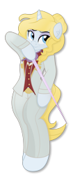 Size: 1803x3924 | Tagged: safe, artist:digiqrow, oc, oc only, oc:crystal summer, pony, semi-anthro, unicorn, clothes, rapier, simple background, sword, transparent background, uniform, weapon