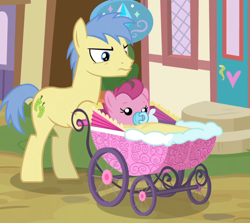 Size: 828x740 | Tagged: safe, screencap, cranberry pit, goldengrape, sir colton vines iii, earth pony, pony, growing up is hard to do, baby, baby pony, background pony, cropped, male, pacifier, stallion