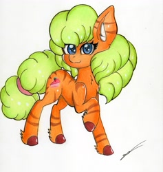 Size: 4919x5193 | Tagged: safe, artist:luxiwind, oc, oc:cake stripe, hybrid, zony, female, mare, solo, traditional art