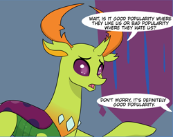 Size: 3337x2653 | Tagged: safe, artist:chedx, thorax, changedling, changeling, comic:griffonstone's new ambassador, implied gilda, king thorax, male, worried