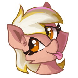 Size: 894x894 | Tagged: safe, artist:saxopi, oc, oc only, oc:delphia, earth pony, pony, :p, simple background, solo, tongue out, transparent background