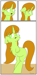 Size: 3000x6000 | Tagged: safe, artist:fajnyziomal, oc, oc only, oc:świstek#1, plant pony, pony, unicorn, comic:świstek, amputee, armless, bipedal, cheek fluff, chest fluff, comic, leg fluff, solo, stump