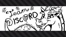 Size: 1280x720 | Tagged: safe, artist:tsitra360, discord, draconequus, black and white, chaos, grayscale, monochrome, splatfest, splatoon, splatoon 2