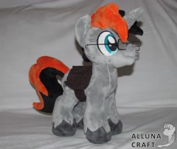 Size: 3299x2768 | Tagged: safe, artist:allunacraft, oc, oc:svetomech, pony, unicorn, glasses, irl, male, photo, plushie, solo, stallion