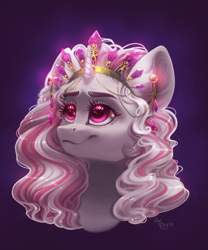 Size: 2500x3000 | Tagged: safe, artist:amishy, oc, pony, bust, crown, jewelry, regalia, solo