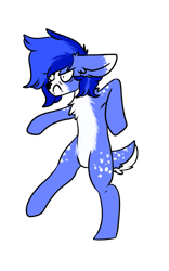 Size: 655x1050 | Tagged: artist needed, source needed, safe, oc, oc:foxtrot, deer pony, original species, angry, cel shading, meme, original character do not steal, shading, simple background, solo, standing, standing on one leg, standing up, transparent background