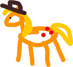 Size: 720x662 | Tagged: safe, artist:xenophilie, derpibooru exclusive, derpibooru import, applejack, earth pony, pony, 1000 hours in ms paint, appul, cowboy hat, female, hat, majestic as fuck, mare, minimalist, modern art, quality, simple background, solo, stetson, stick pony, transparent background