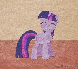 Size: 948x843 | Tagged: safe, artist:verygood91, twilight sparkle, unicorn twilight, pony, unicorn, cute, eyes closed, felt, female, mare, signature, smiling, solo, twiabetes