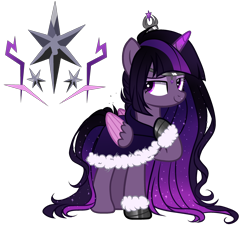 Size: 2700x2450 | Tagged: safe, artist:gihhbloonde, artist:meimisuki, oc, oc only, alicorn, pony, alicorn oc, base used, female, mare, offspring, parent:king sombra, parent:twilight sparkle, parents:twibra, simple background, solo, transparent background