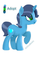 Size: 600x916 | Tagged: safe, artist:artricabeats, oc, oc only, pony, unicorn, adoptable, adopts, blue, simple background, solo, transparent background