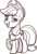 Size: 2227x3238 | Tagged: safe, artist:annakitsun3, derpibooru import, applejack, earth pony, pony, applejack's hat, cowboy hat, female, hat, lineart, mare, monochrome, open mouth, raised eyebrow, raised hoof, simple background, smiling, smug, solo, white background