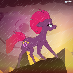 Size: 1870x1870 | Tagged: safe, artist:fibs, tempest shadow, pony, unicorn, broken horn, crying, eye scar, female, horn, mare, rain, scar, vector