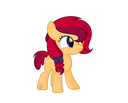 Size: 1968x1584 | Tagged: safe, artist:rainbowpawsarts, oc, oc:apple star, earth pony, pony, alternate universe, female, filly, hair over one eye, offspring, parent:apple bloom, parent:tender taps, parents:tenderbloom, ribbon, simple background, transparent background, water