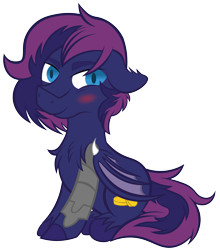 Size: 8169x9270 | Tagged: safe, artist:dragonm97hd, oc, oc only, oc:bitmaker, bat pony, pony, amputee, blushing, looking at you, male, prosthetic limb, prosthetics, solo