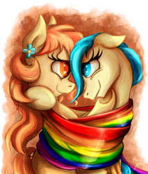 Size: 1275x1500 | Tagged: safe, artist:jamescorck, aunt holiday, auntie lofty, pony, the last crusade, colored pupils, female, lesbian, lofty day, looking at each other, pride, pride flag, pride month, shipping, simple background, that was fast, transparent background, underhoof