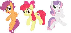 Size: 1204x564 | Tagged: safe, artist:jhayarr23, edit, editor:thomasfan45, apple bloom, scootaloo, sweetie belle, earth pony, pegasus, pony, unicorn, growing up is hard to do, adorabloom, bipedal, cute, cutealoo, cutie mark crusaders, diasweetes, grown up cmc, lidded eyes, older, older apple bloom, older cmc, older scootaloo, older sweetie belle, show accurate, simple background, vector, white background