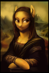 Size: 737x1089 | Tagged: safe, artist:eerinless, earth pony, pony, fine art parody, mona lisa, ponified, pony lisa, solo