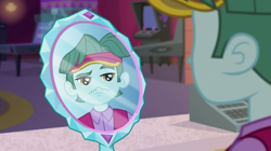 Size: 1280x718 | Tagged: safe, screencap, brim marco, equestria girls, mirror magic, spoiler:eqg specials, clothes, male, mirror, reference, solo