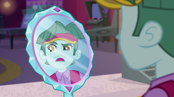 Size: 1280x718 | Tagged: safe, screencap, brim marco, equestria girls, mirror magic, spoiler:eqg specials, clothes, male, mirror, reference, solo