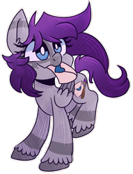 Size: 669x875 | Tagged: safe, artist:loopdalamb, oc, oc:gray scale, oc:grayscale, bat pony, pegasus, pony, blue, crush, cute, female, fullbody, gray, letter, loopyocsgrayscale, love, love letters, purple, solo, stripes