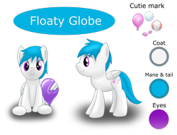Size: 2726x2071 | Tagged: safe, artist:bladedragoon7575, oc, oc only, oc:floaty globe, pegasus, pony, balloon, beach ball, bubble, bubblegum, cutie mark, food, gum, male, reference sheet, simple background, solo, stallion, transparent background, wing hold